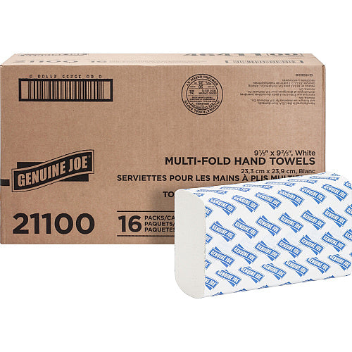 Genuine Joe Multifold Paper Towels, 250/Pack, 16 Carton