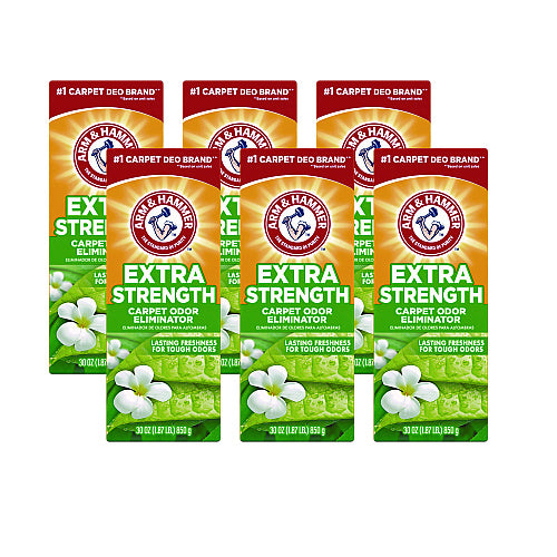 Arm & Hammer Deodorizing Carpet Cleaning Powder, Fresh, 30 oz Box, 6/Carton