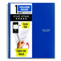 Five Star Wirebound Notebook with Two Pockets, 1-Subject, Medium/College Rule, Randomly Assorted Cover Color, (100) 11 x 8.5 Sheets (MEA06206)