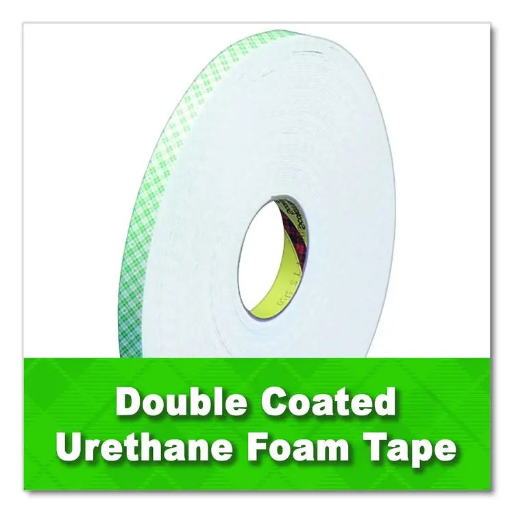 3M 4016 Double Coated Urethane Foam Tape, 0.38" x 36 yds, White (MMM4016)