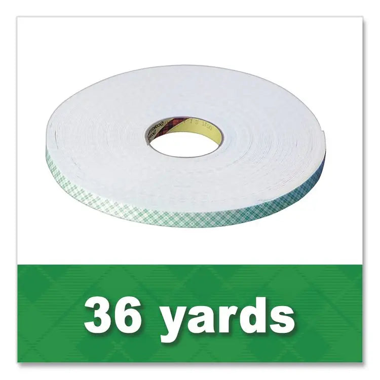 3M 4016 Double Coated Urethane Foam Tape, 0.38" x 36 yds, White (MMM4016)