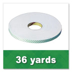 3M 4016 Double Coated Urethane Foam Tape, 0.38" x 36 yds, White (MMM4016)