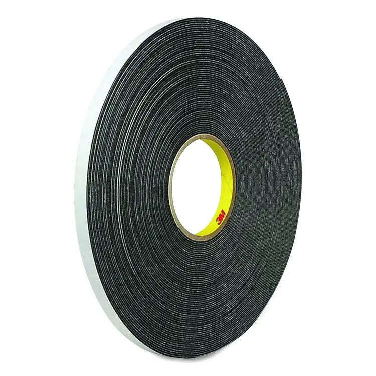 3M 4466 Double-Coated Foam Tape, 1" Core, 1" x 5 yds, Black (MMM074446615)