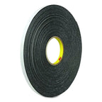 3M 4466 Double-Coated Foam Tape, 1" Core, 1" x 5 yds, Black (MMM074446615)