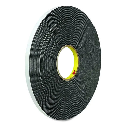 3M 4466 Double-Coated Foam Tape, 1" Core, 1" x 5 yds, Black (MMM074446615)