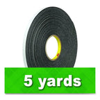 3M 4466 Double-Coated Foam Tape, 1" Core, 1" x 5 yds, Black (MMM074446615)