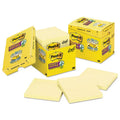 Post-it Notes Pads in Canary Yellow, Cabinet Pack, Note Ruled, 4" x 4", 90 Sheets/Pad, 12 Pads/Pack (MMM67512SSCP)