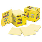 Post-it Notes Pads in Canary Yellow, Cabinet Pack, Note Ruled, 4" x 4", 90 Sheets/Pad, 12 Pads/Pack (MMM67512SSCP)