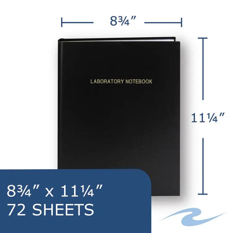 Roaring Spring Lab Research Notebook, Quadrille Rule (5 sq/in), Black Cover, (72) 11.25 x 8.75 Sheets (ROA77160)