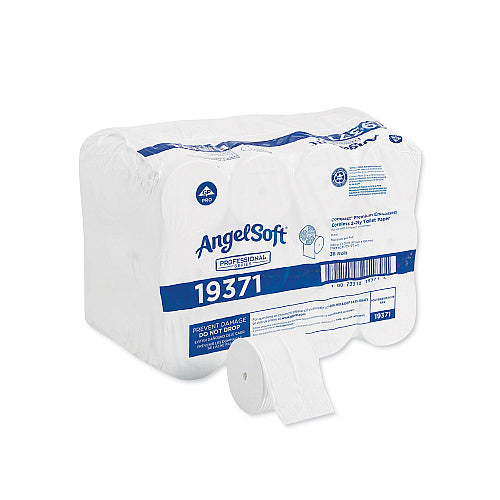 Angel Soft® Pro Coreless Toilet Paper, 2-Ply, 750 Sheets, 36 Rolls (19371)