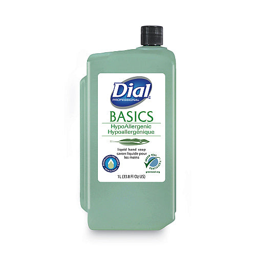 Dial Basics MP Free Liquid Hand Soap Refill, Unscented, 1 L, 8/Carton