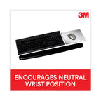 3M Antimicrobial Gel Thin Keyboard Wrist Rest, Extended Length, 25 x 2.5, Black (MMMWR340LE)