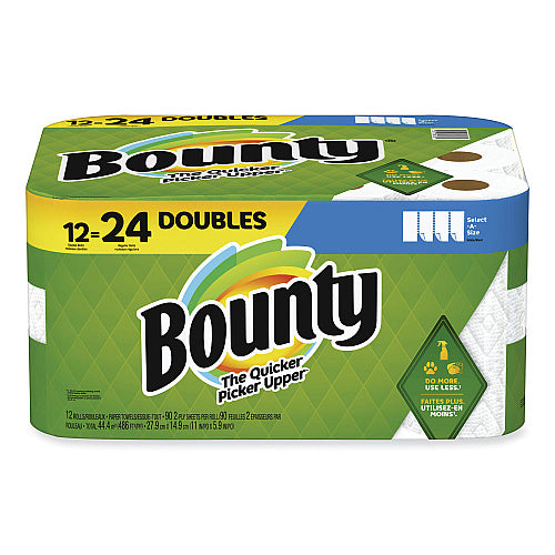 Bounty Kitchen Paper Towels, 2-Ply, 90 Sheet Roll, 12 Rolls