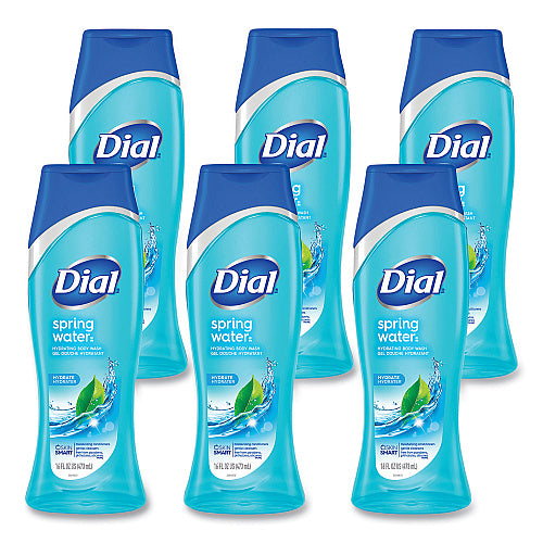 Dial Body Wash, Spring Water Scent, 16 oz, 6/Carton