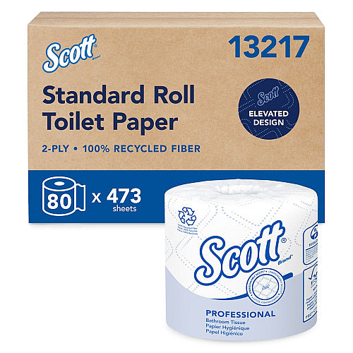 Scott Pro Standard Toilet Paper, 2-Ply, White, 473 Sheets, 80 Rolls
