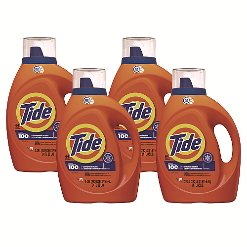 Tide® HE Liquid Laundry Detergent, Original Scent, 80 oz., 4 Bottles (12110CT)
