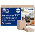 Tork® Xpressnap Fit Interfold Napkins, 2-Ply, Brown, 120 Napkins, 36 Packs (DX806E)