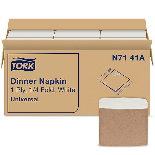 Tork® Universal Dinner Napkins, White, 334 Napkin Pack, 12 Packs (N7141A)